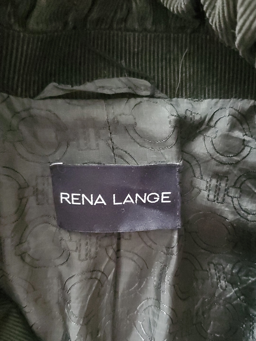 Rena Lange Women's Olive Green Corduroy Button Jacket - Picture 8 of 15